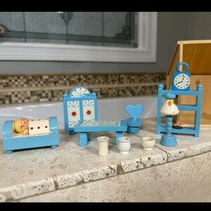 Antique Sevi 1831 Italy Miniature Wooden House - Kitchen and Bedroom